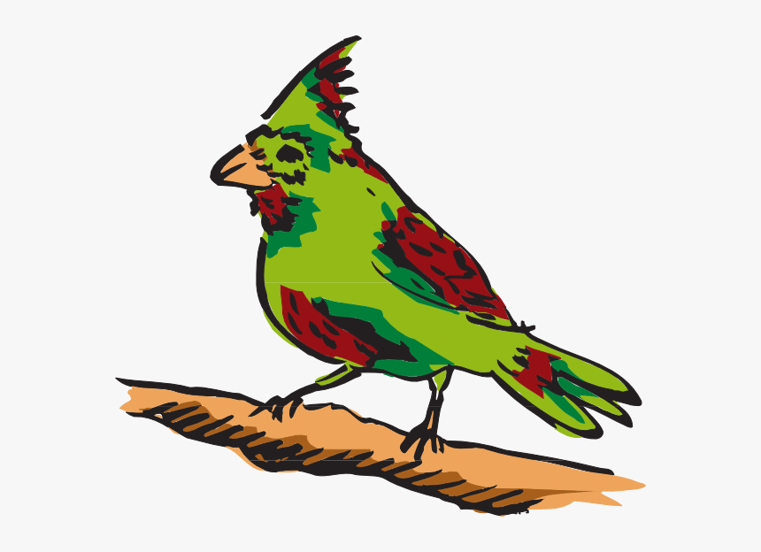 Green And Red Perched Bird Svg Clip Arts - Bird Green And Red Clipart, HD Png Download