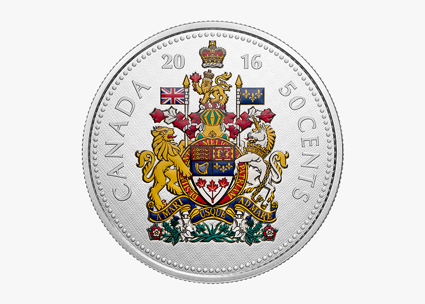 Canadian 50 Cent Coin Coloured, HD Png Download