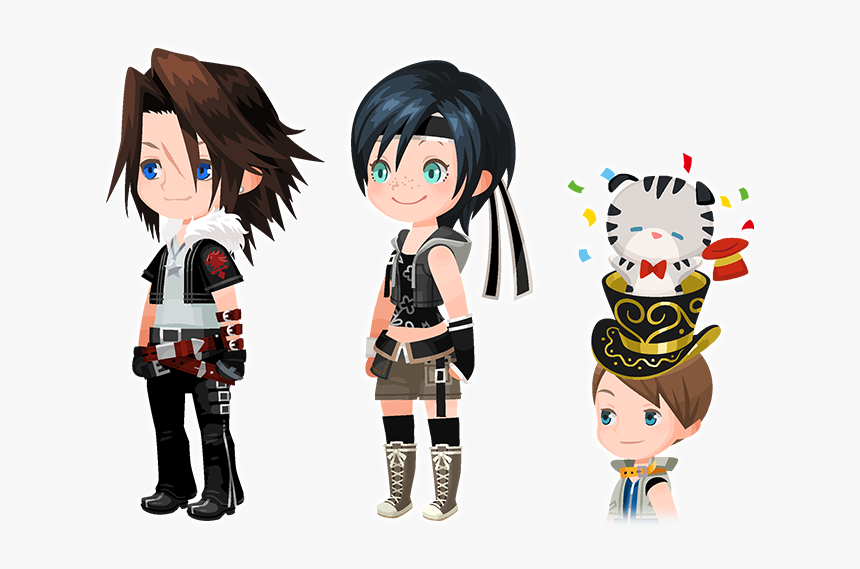 Kingdom Hearts Aerith Yuffie Leon, HD Png Download