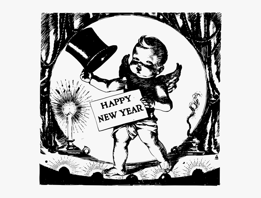 Happy New Year Baby - Happy New Year Drawings, HD Png Download