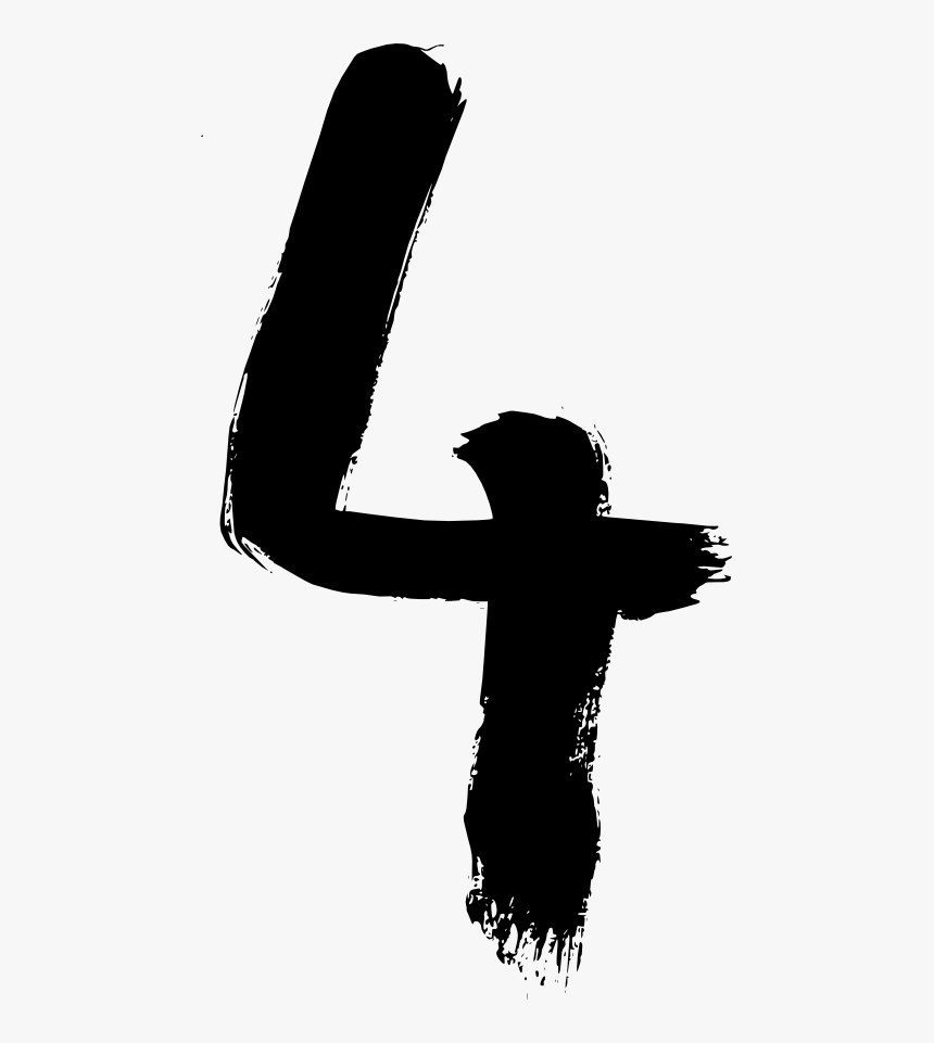 Number 4 Silhouette Transparent, HD Png Download