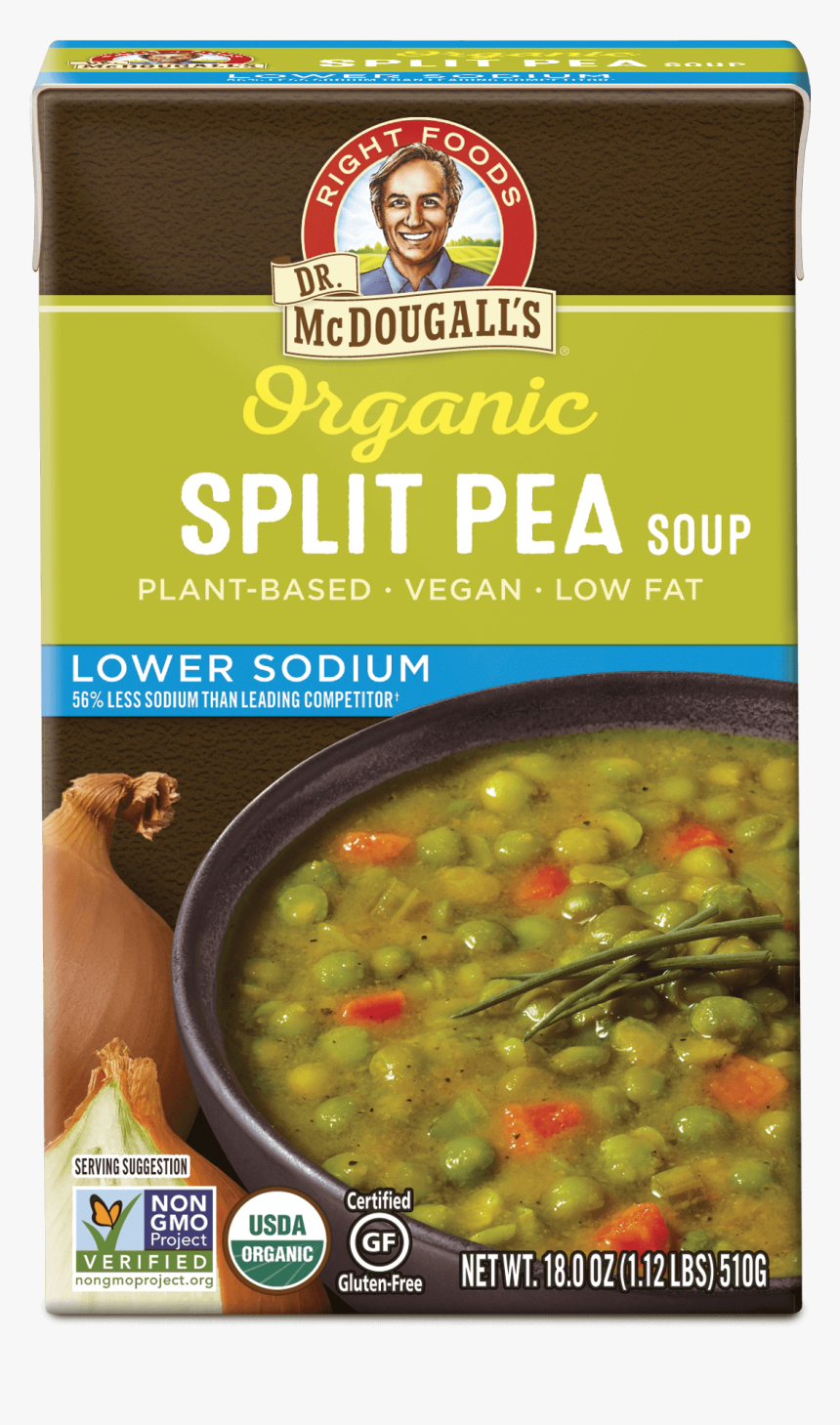 Organic Split Pea Gluten Free Lower Sodium Soup 6 Pack - John A. Mcdougall, HD Png Download