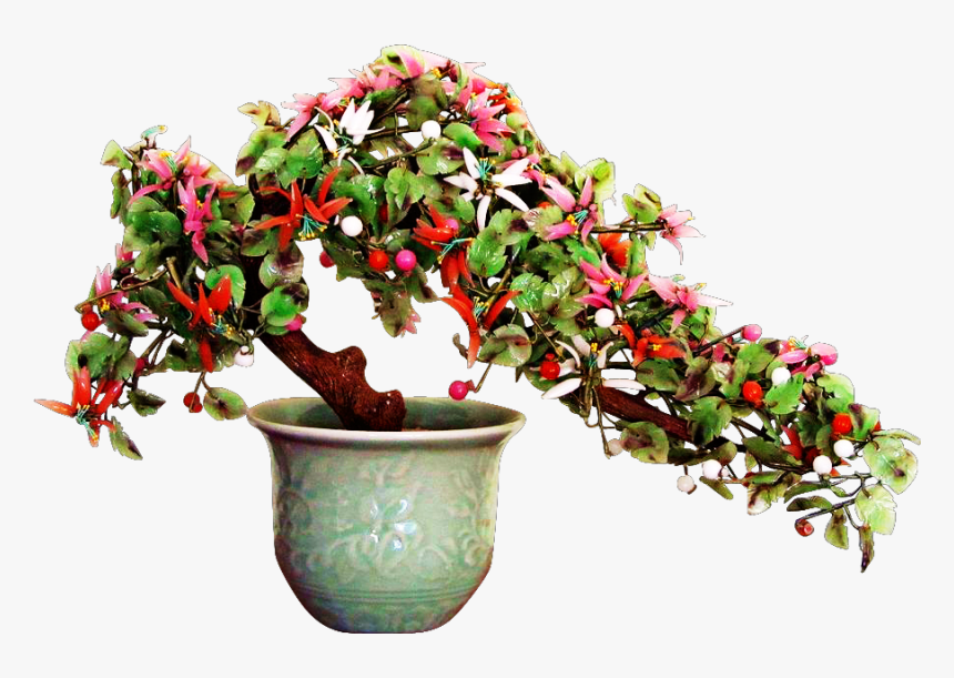 #bonsai #tree #flowers #red #green #leaves #multicolored - Glass Bonsai Tree, HD Png Download