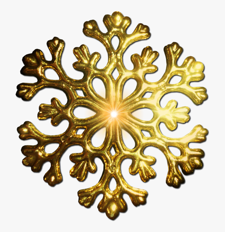 Gold Snowflake Clipart Vector Black And White Stock - Gold Snowflake Png, Transparent Png