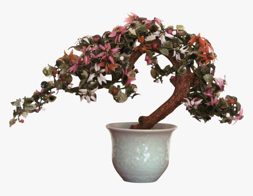 Large Oriental Bonsai Agate Glass Tree Vintage - Bonsai, HD Png Download