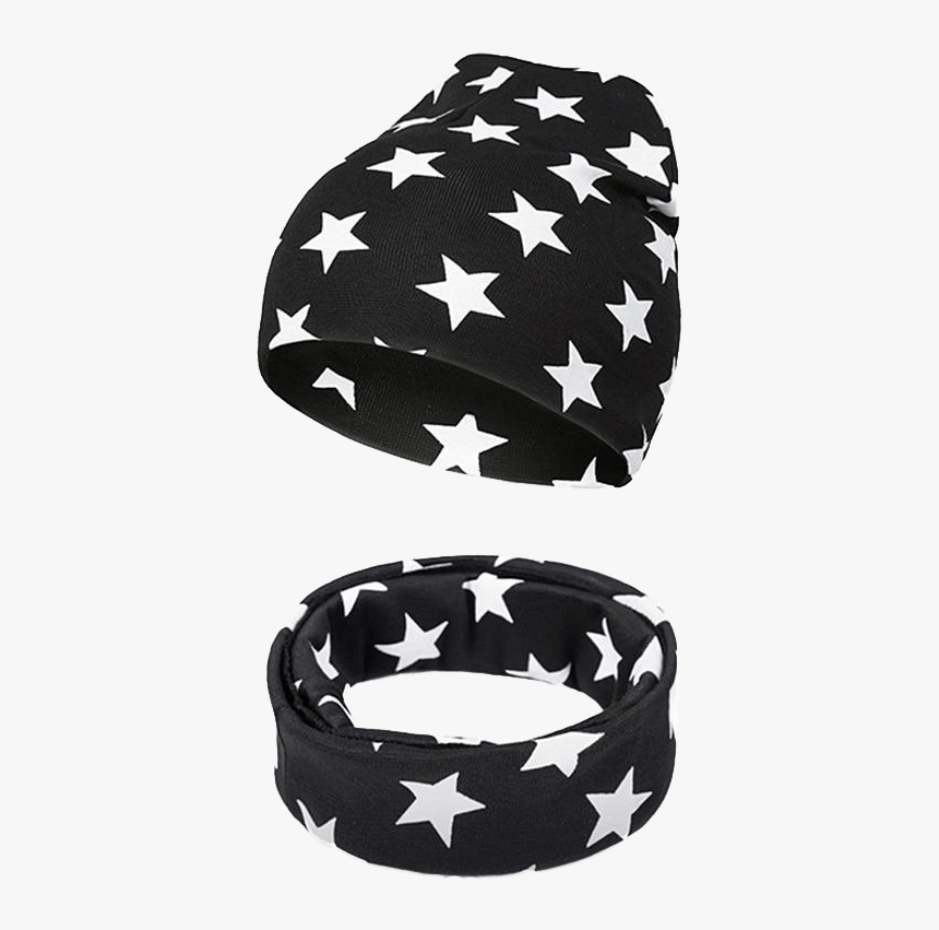 Petite Bello Accessories Black Star Pattern Hat Scarf - Nákrčník A Čepice Set, HD Png Download