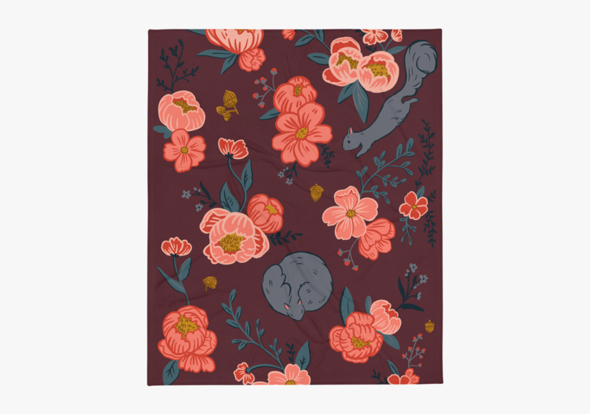 Cozy Squirrel Blanket - Chrysanths, HD Png Download