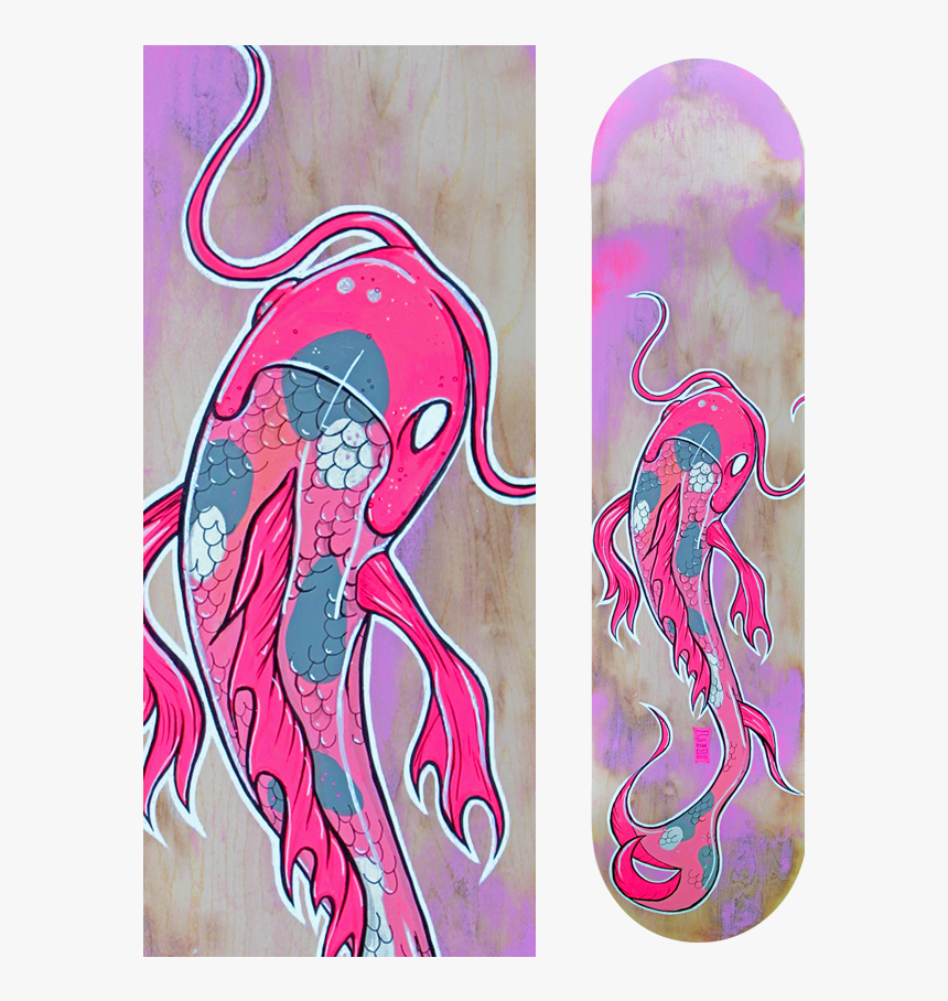 Pink Koi Fish Board - Illustration, HD Png Download