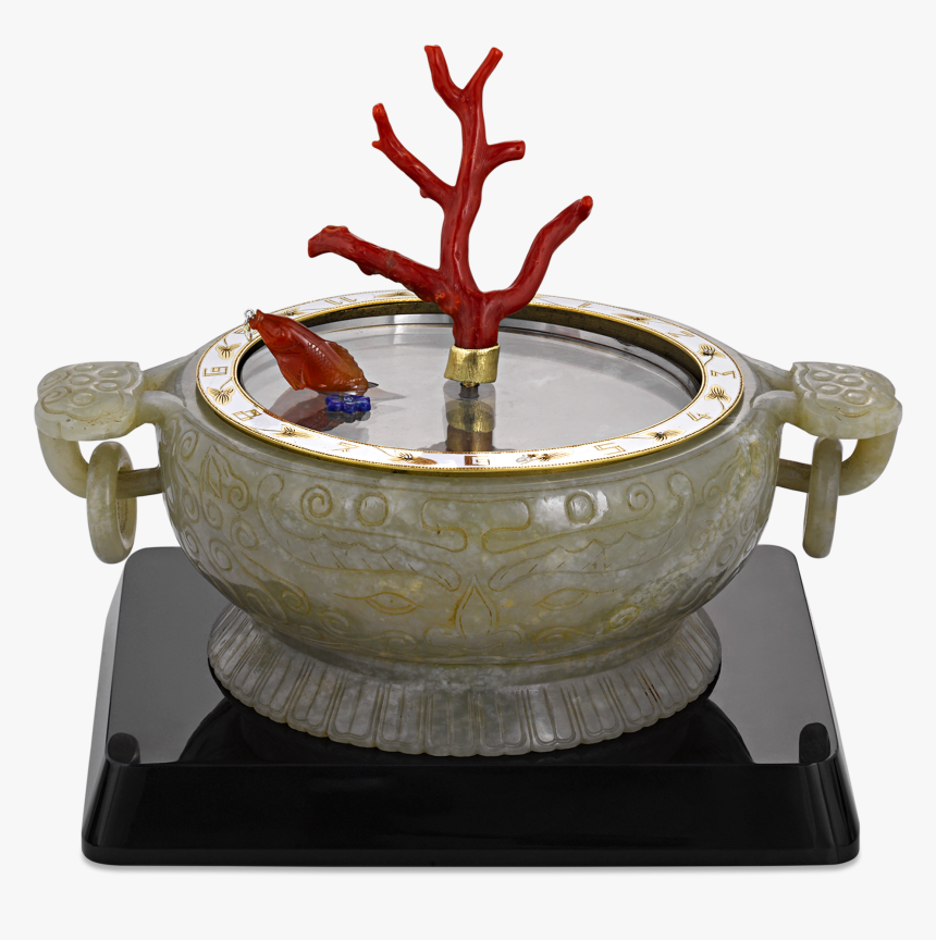 Coral And Jade Koi Fish Mystery Clock - Koi Fish Clock, HD Png Download
