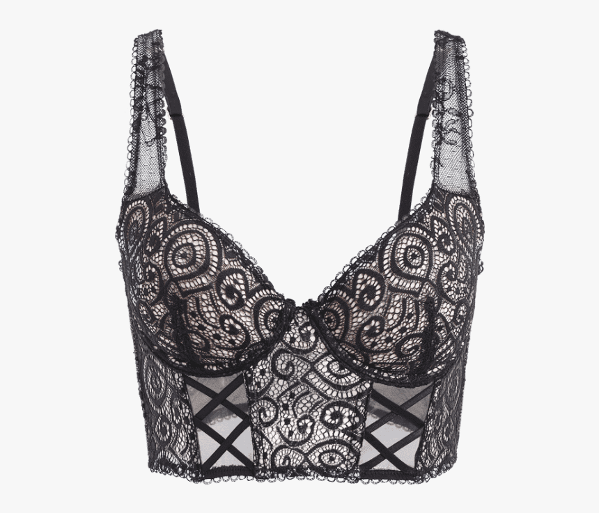 Underwire Push Up Lace Longline Bra - Lace, HD Png Download