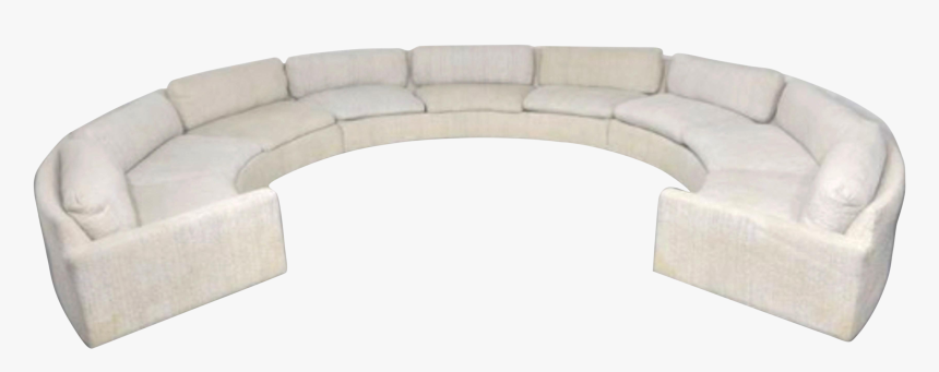 Luxury Huge Circular Sectional Sofa With Figured Walnut - Coffee Table, HD Png Download