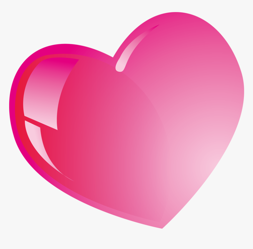 Bright Pink Heart - Pink Heart Clipart Png, Transparent Png