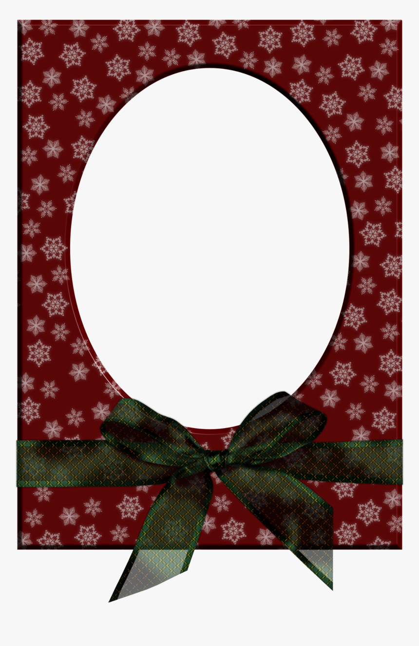 Transparent Christmas Red Photo Frame With Green Bow - Red Green Frame, HD Png Download