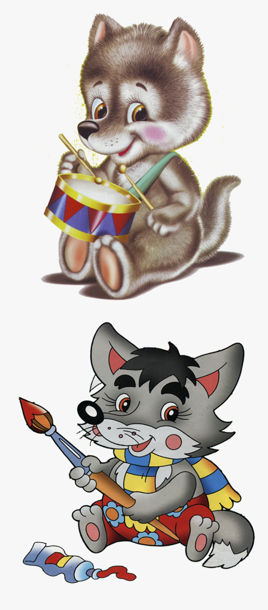 Wolf Holding A Paintbrush, HD Png Download