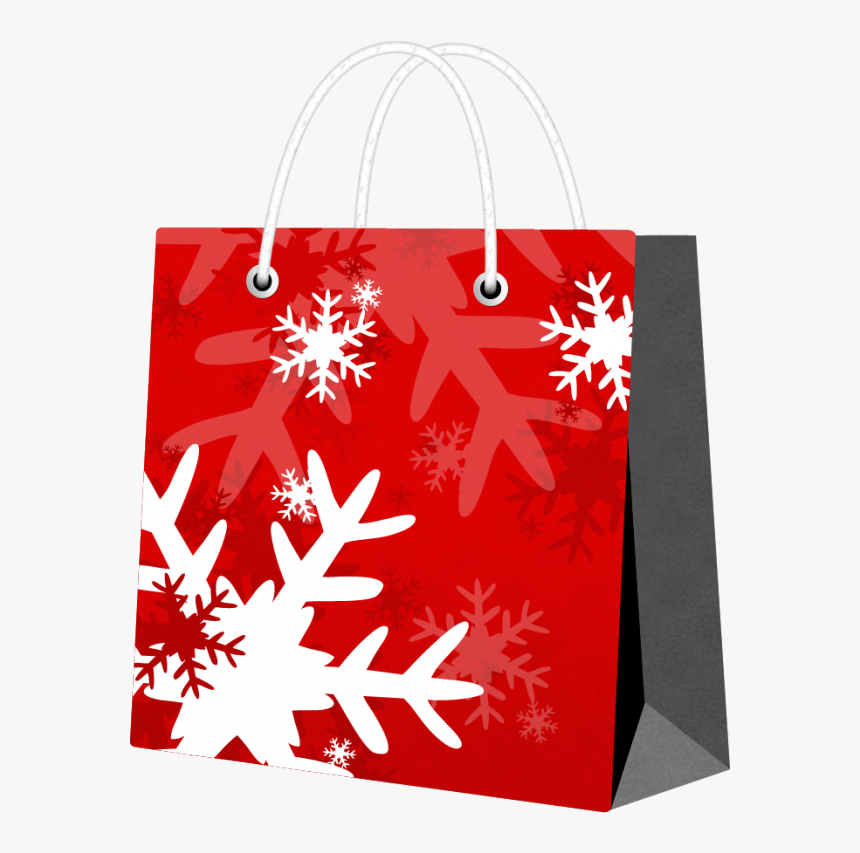 Bolsa Con Copos De Nieve - Christmas Gift Paper Bags, HD Png Download