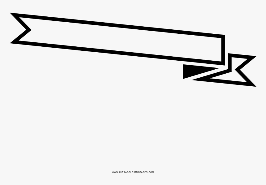 Ribbon Banner Coloring Page, HD Png Download