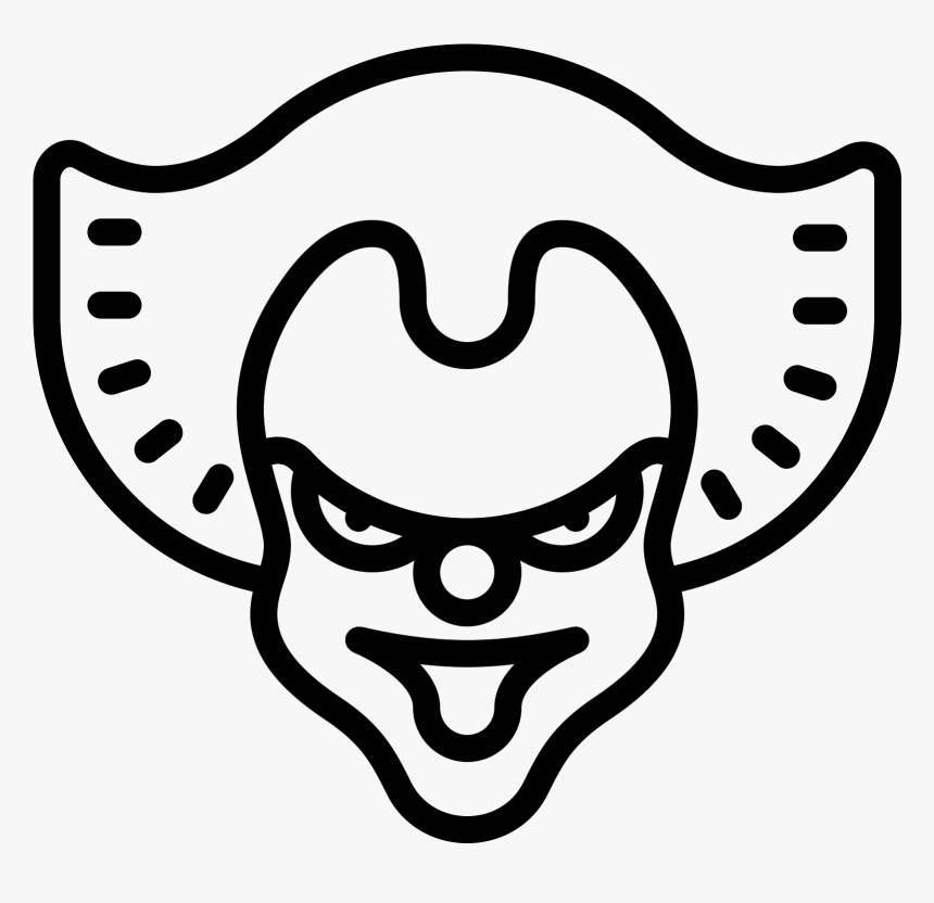 Scary Clown Icon , Png Download - Black And White Clown Smile, Transparent Png