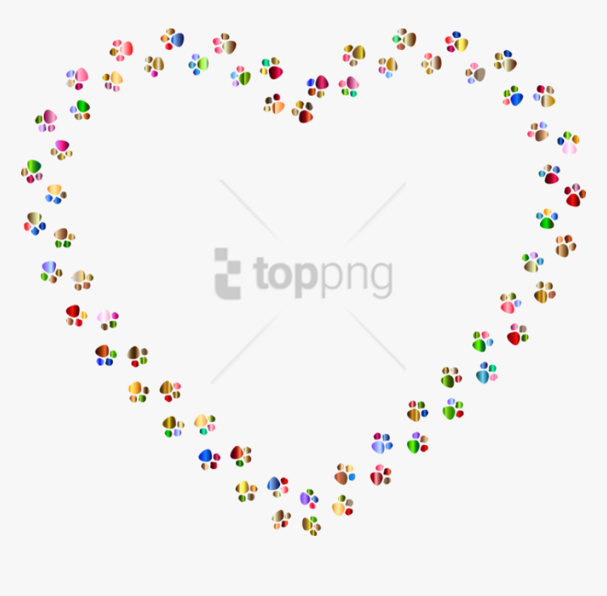 Free Png Download Colorful Footprints Png Png Images - Dog Heart Paw Print, Transparent Png