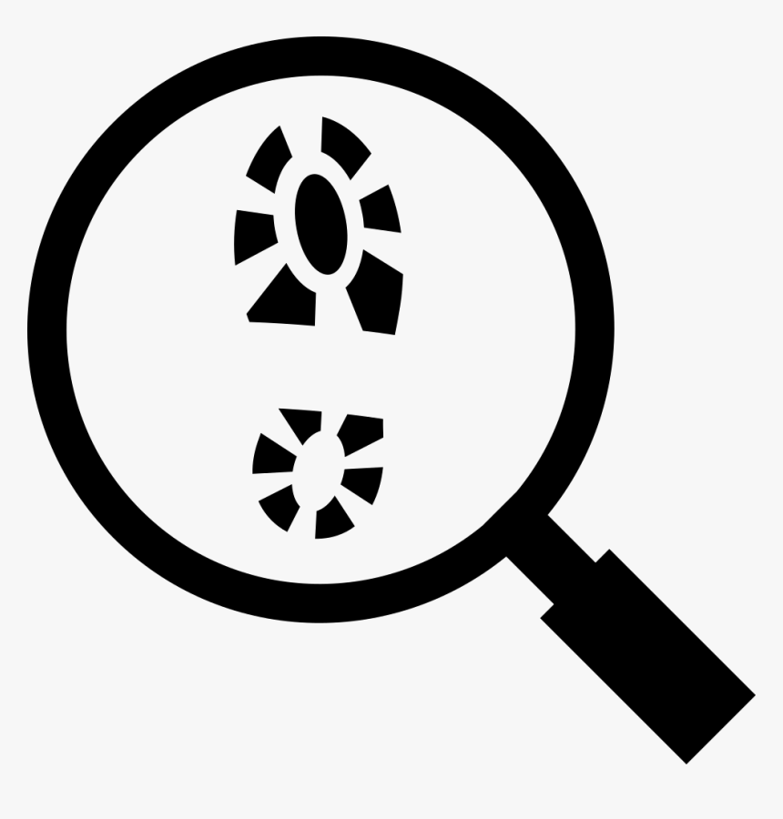 Footprint And Magnifying Glass - Magnifying Glass With Footprints, HD Png Download