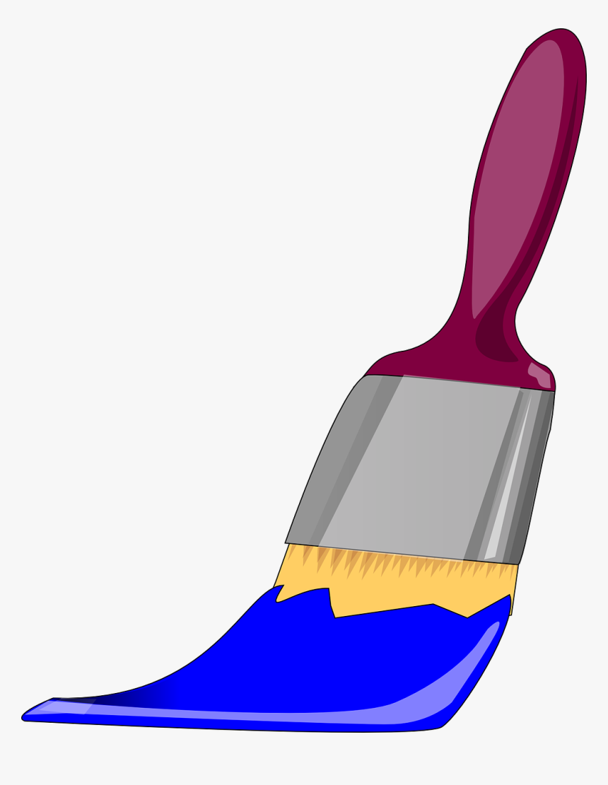 Paintbrush Paint Blue - Brown Paint Brush Clipart, HD Png Download