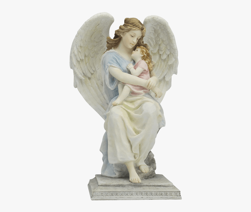 Guardian Angel Holding Little Girl Statue - Guardian Angel Holding A Boy, HD Png Download