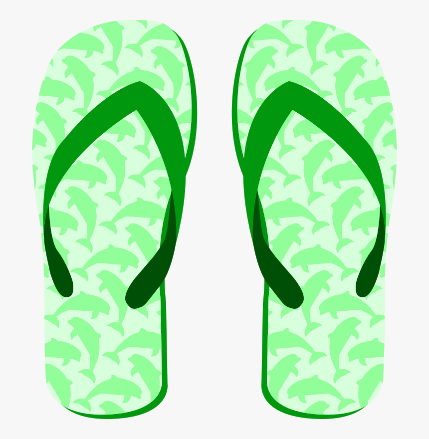 Flip-flops Slipper Shoe Clip Art - Green Flip Flop Clip Art, HD Png Download