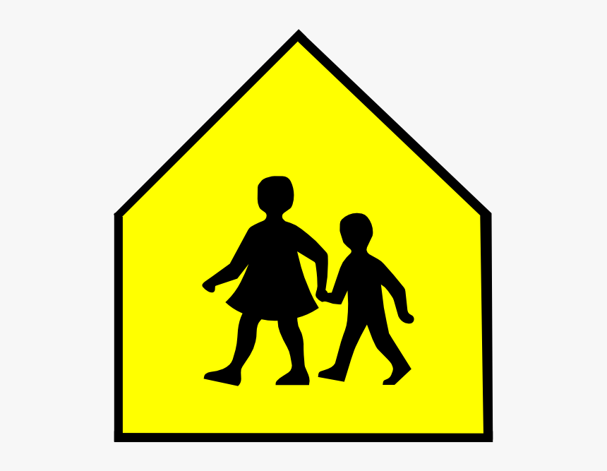 Download School Crossing Sign Vector Clipart School - Clipart Triangle Shaped Objects, HD Png Download