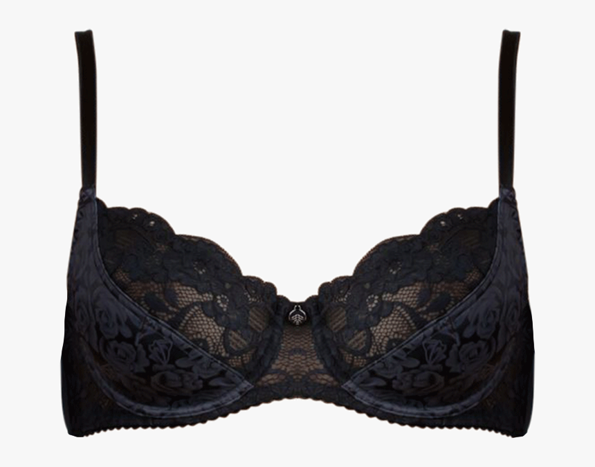 Black Flower Bra, HD Png Download
