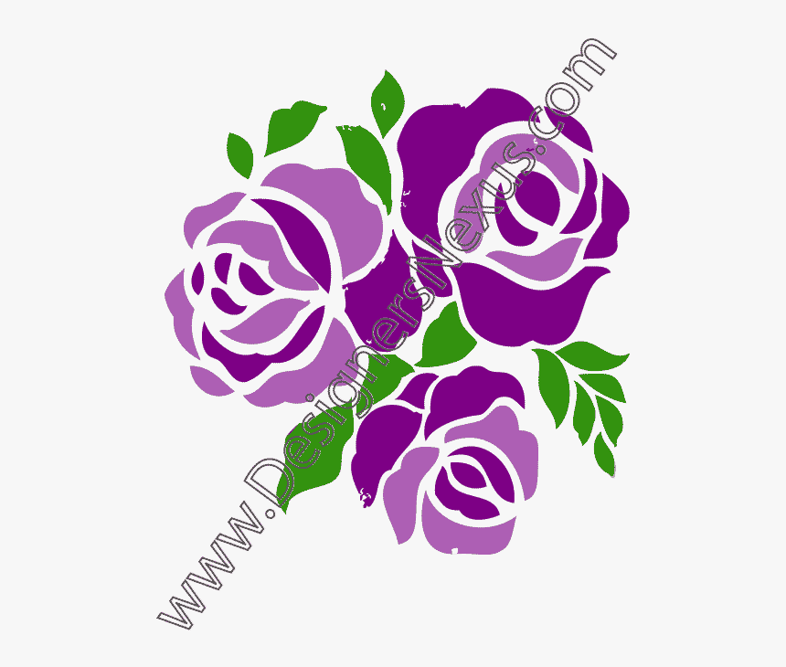 Purple Rose Clipart Three Rose - Purple Roses Clipart, HD Png Download