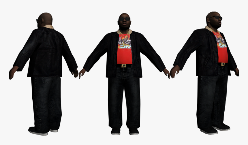 [rel] Jamal Jefferies V5 -fat Man,looks Kinda Like - Leather Jacket Nigga Gta Sa, HD Png Download