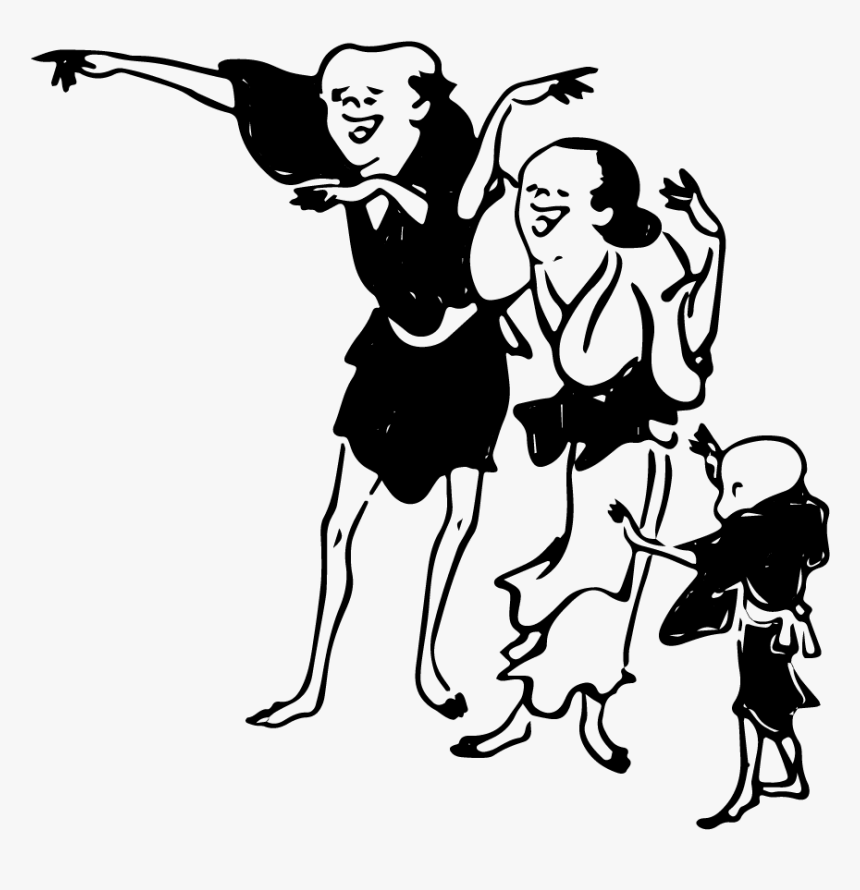 Free Ukiyo-e Illustration Of A Happy Family - Cartoon, HD Png Download