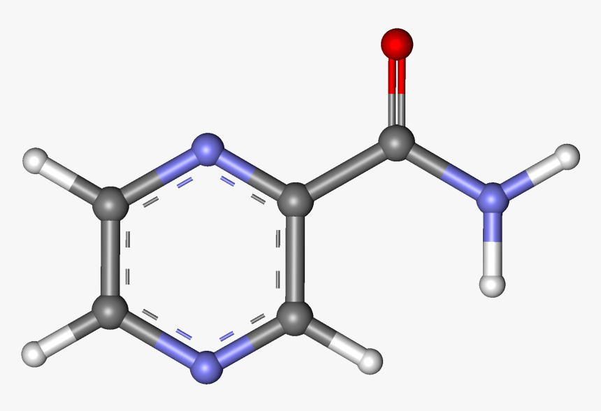 Pyrazinamide Ball And Stick - Phenylalanine Ball And Stick Model, HD Png Download