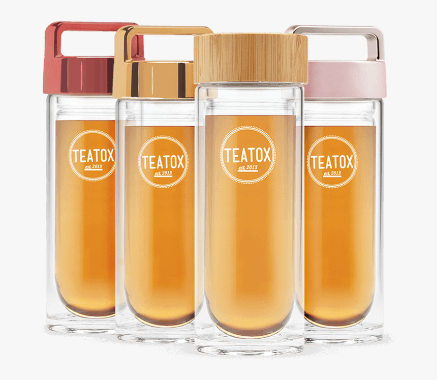 Glass Bottle With 2in1 Infuser And Bamboo Lid For Tea - Water Bottle, HD Png Download
