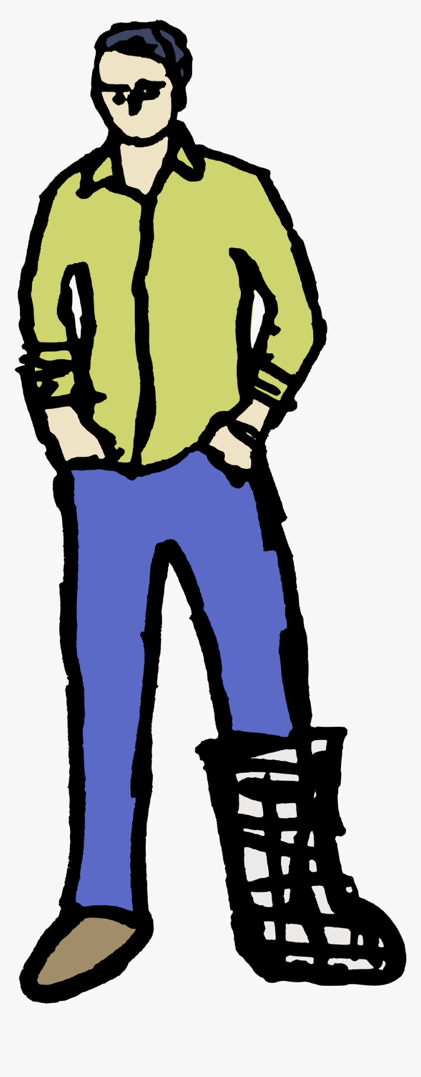 Cool Man In A Cast Icons Png, Transparent Png