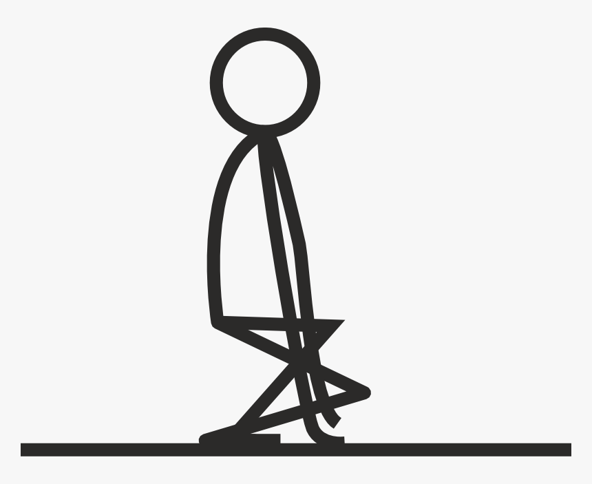 Stick Figure Squatting, HD Png Download