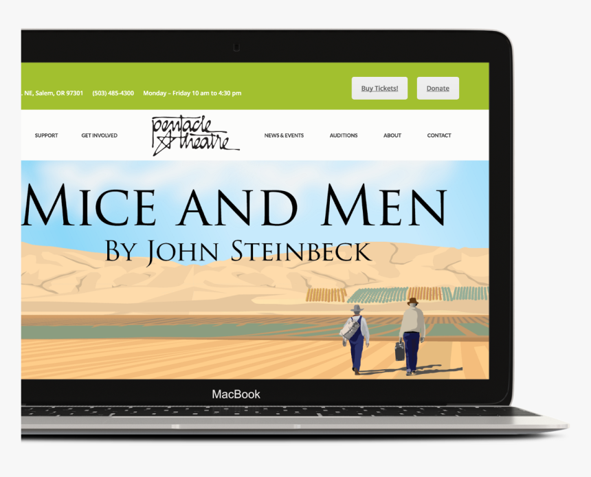 Pentcle Theatre Computer Mockup - Pentacle Theater, HD Png Download