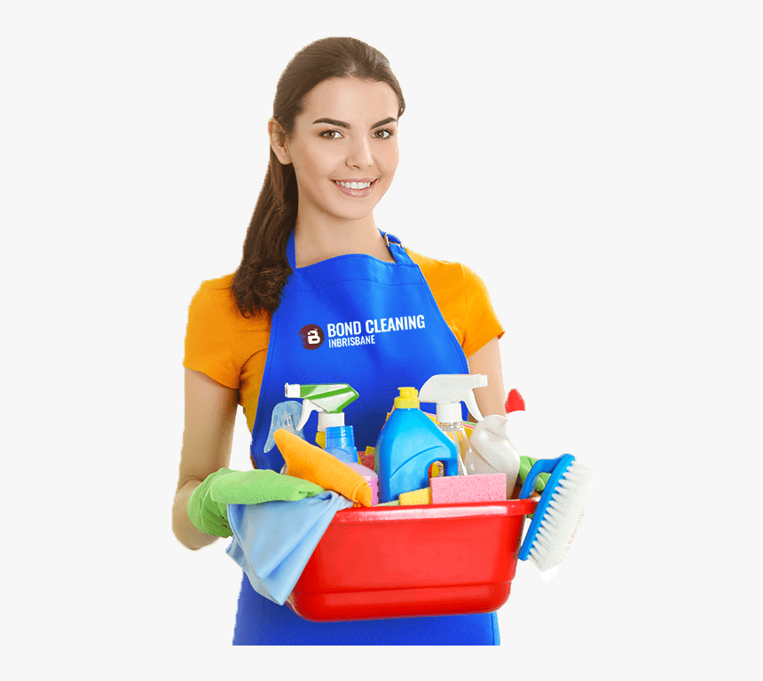 Smiling Woman Holding Bucket Full Of Cleaning Supplies - Home Cleaning Offers, HD Png Download