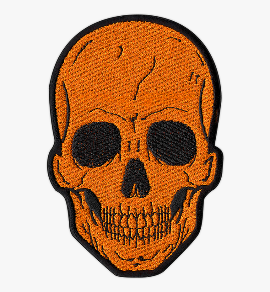 Large Orange Skull Patch By Seventh - Orange Skull, HD Png Download