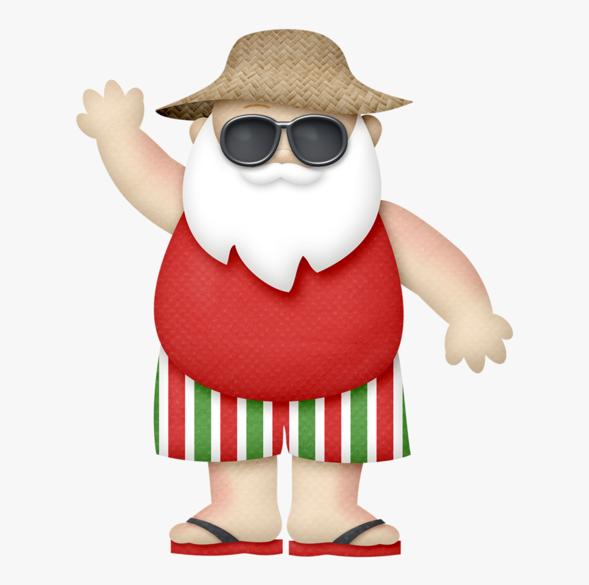 Sunny Holidays Clip Art - Clip Art Santa On The Beach, HD Png Download