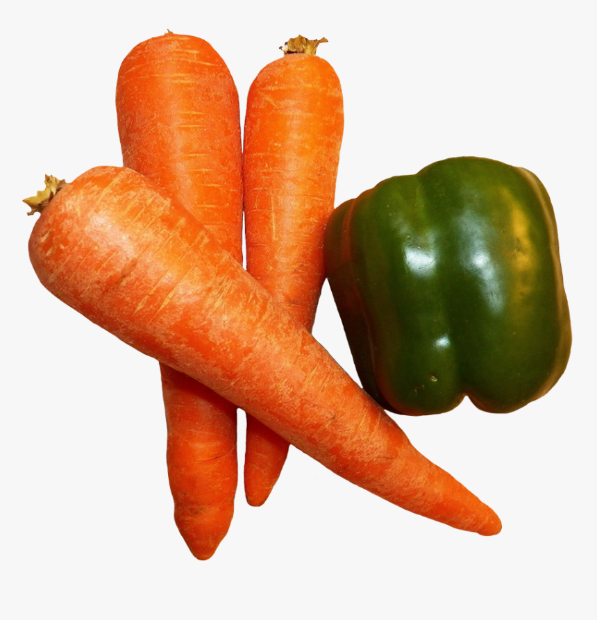 Vegtables Carrots Green Pepper - Green Pepper And Carrots, HD Png Download