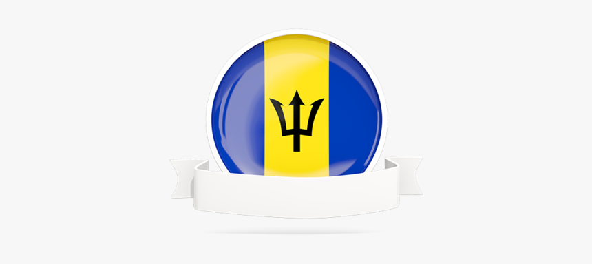 Flag With Empty Ribbon - Barbados Flag, HD Png Download