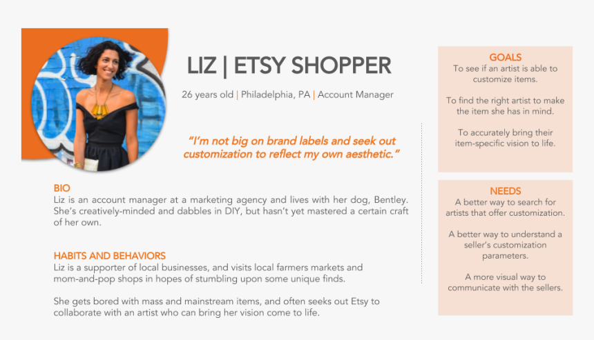 Shopper Liz - User Persona For Etsy, HD Png Download