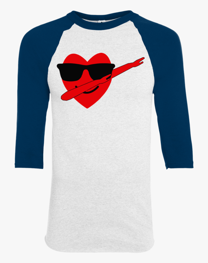 Heart Emoji Dabbing For Valentine S Day Raglan 420 - Long-sleeved T-shirt, HD Png Download