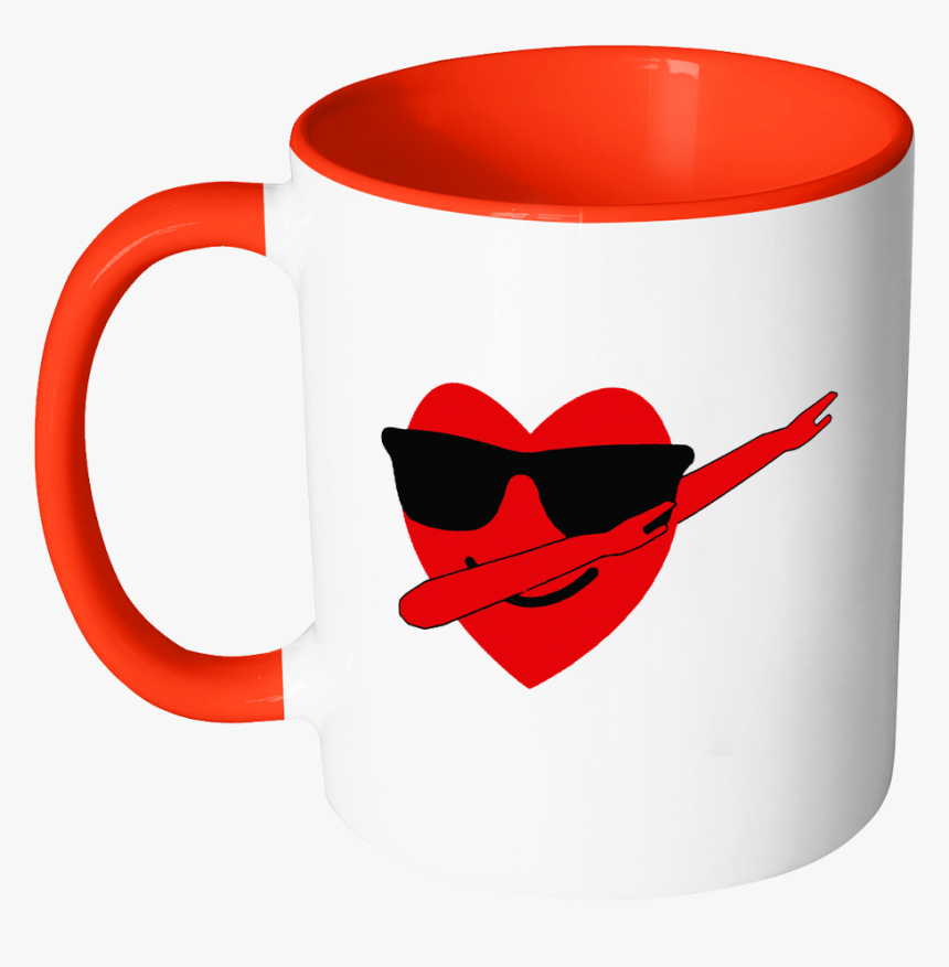 Heart Emoji Dabbing For Valentine S Day Mugs Accent - Mug, HD Png Download