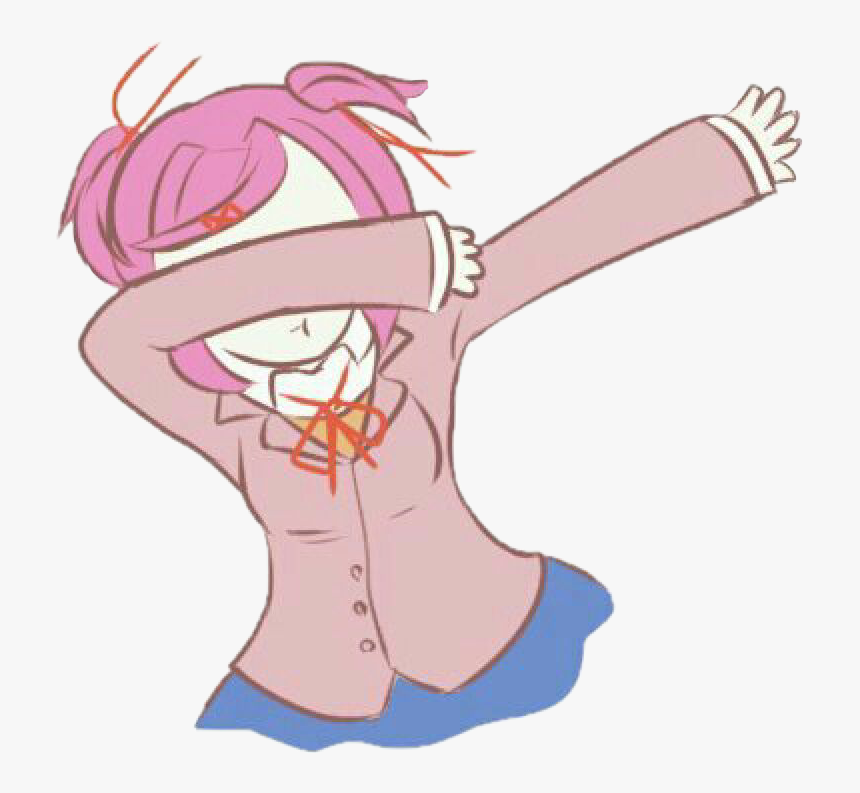 Freetoedit Dokidokiliteratureclub Natsuki Dab Lol Pink - Dabbing Monika, HD Png Download