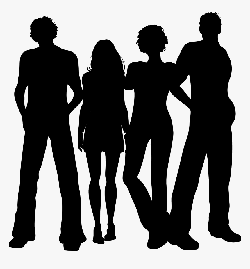 Group Black Silhouette - Silhouette, HD Png Download