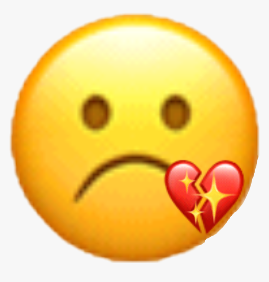 #sad #sadlife #sad #heart #broken #brokenheart - Confused Emoji, HD Png Download
