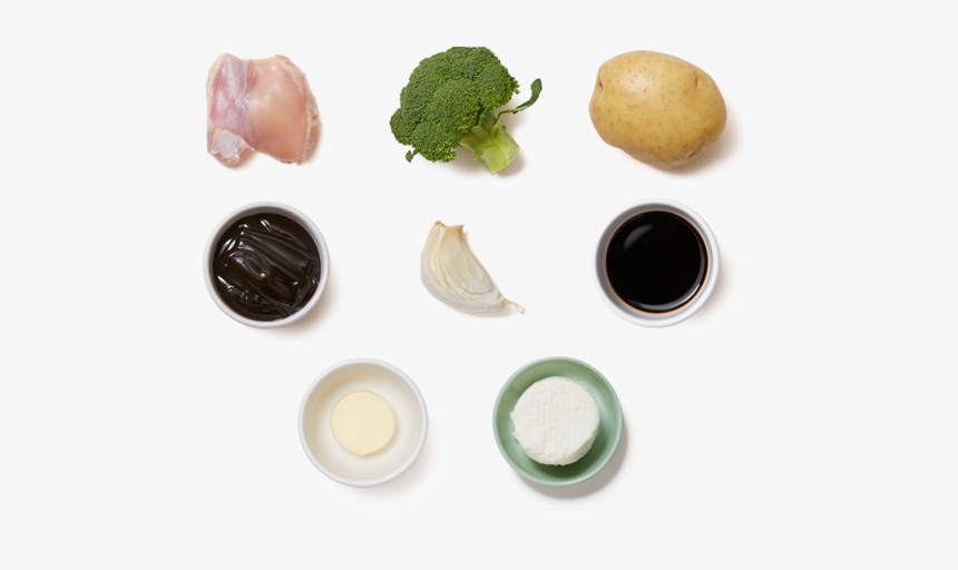 Balsamic-glazed Chicken Thighs With Goat Cheese Mashed - Broccoli, HD Png Download