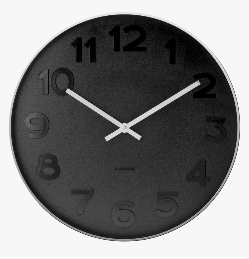 Black Wall Clock By Karlsson By Present Time - Zegar Ścienny 50 Cm Czarny, HD Png Download