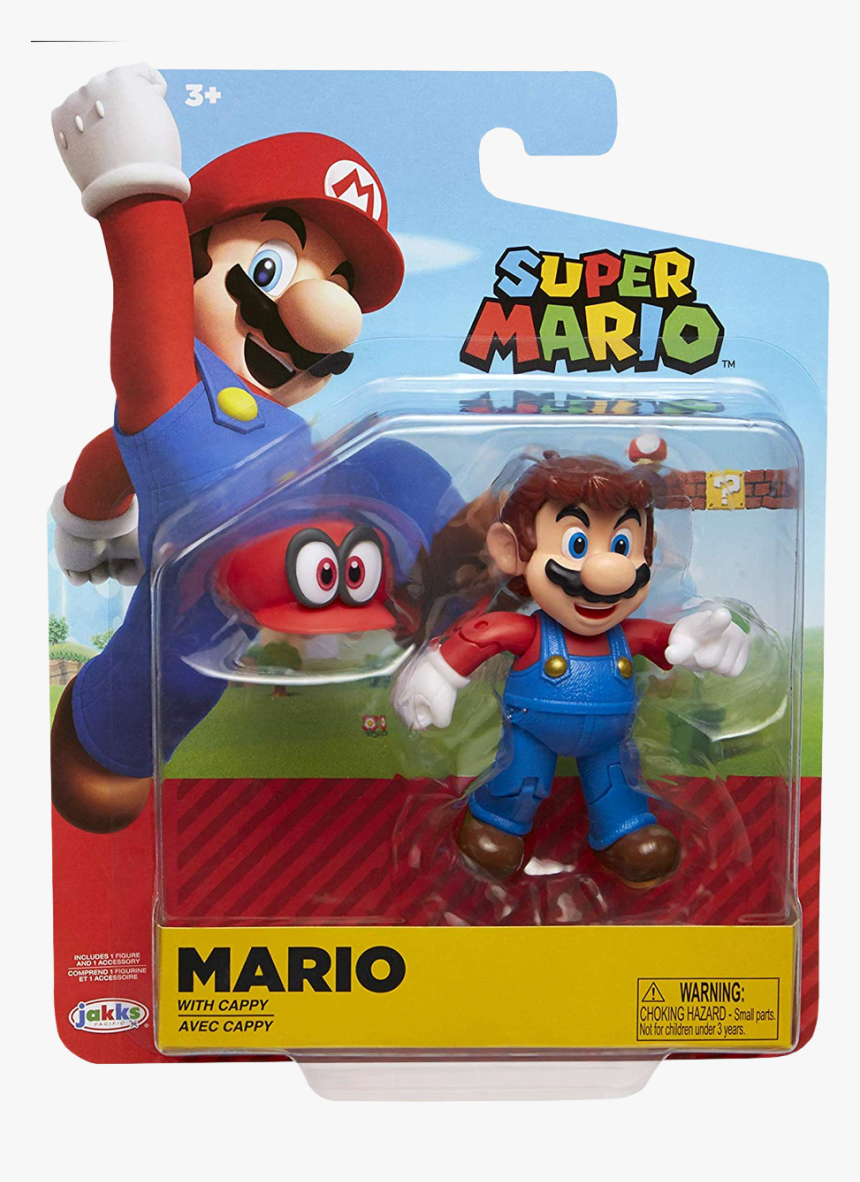 Mario With Cappy 4” Action Figure - Super Mario Action Figure, HD Png Download